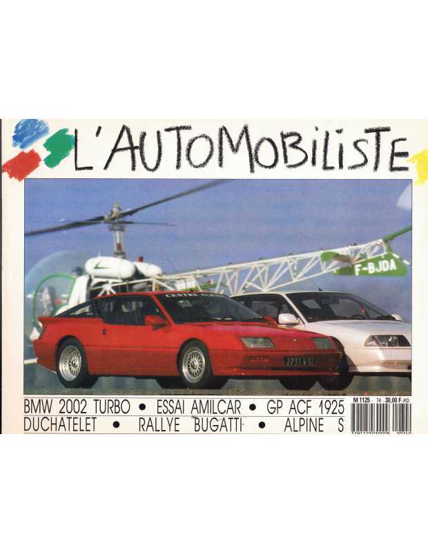 L'Automobiliste N°74 Nov / Déc 1987 (Edition souple) | L'AUTOMOBILISTE 74- SOUPLE |