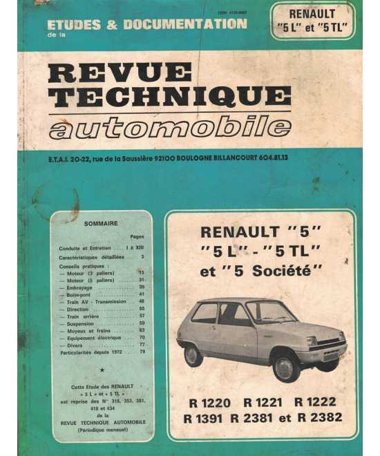 Revue Technique Renault 5 (L,TL et société) | 9782726831854 |