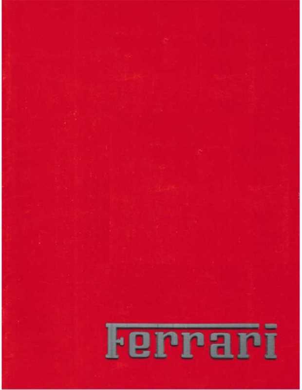 Brochure FERRARI Gamme 1988 (Anglais) - 4M/12/88 | Brochure Ferrari 003 - 4M/12/88 |