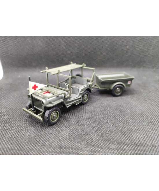JEEP WILLYS AMBULANCE MILITAIRE - SOLIDO - N° 6122 - 1/43 | Jeep Willys ambulance militaire et sa remorque - 6122 |