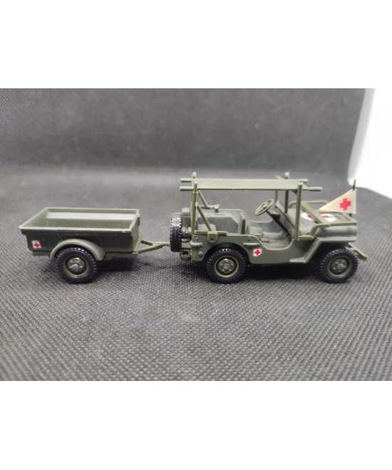 JEEP WILLYS AMBULANCE MILITAIRE - SOLIDO - N° 6122 - 1/43 | Jeep Willys ambulance militaire et sa remorque - 6122 |