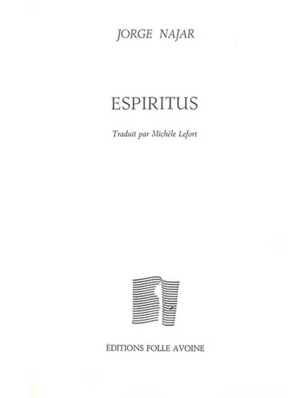 Espiritus De Jorge Najar | 9782868102386 |