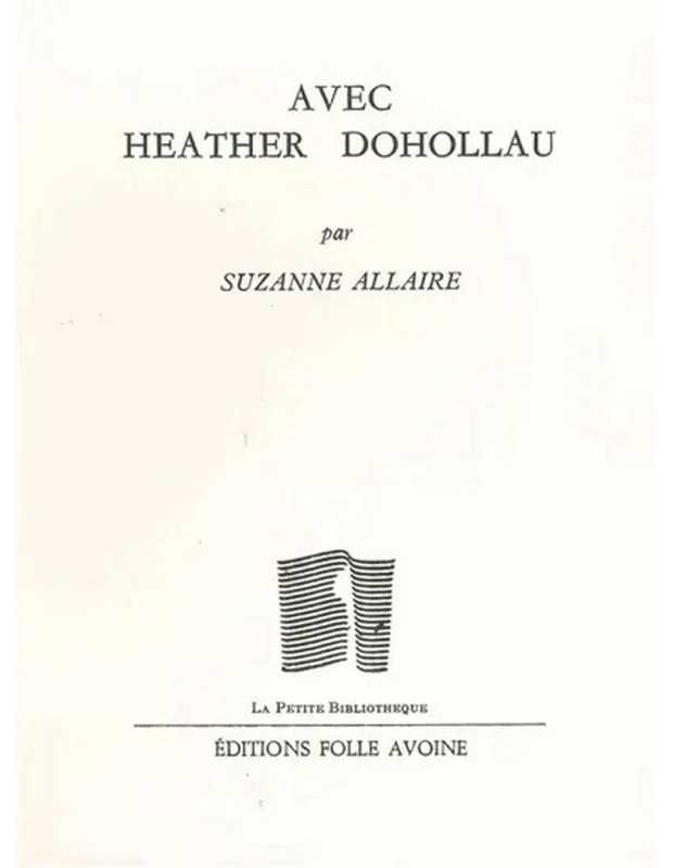 Avec Heather Dohollau De Suzanne Allaire | 9782868102171 |