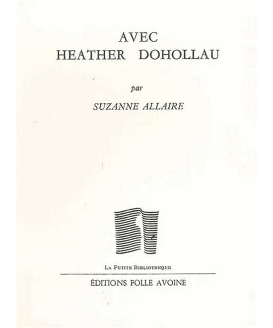 Avec Heather Dohollau De Suzanne Allaire | 9782868102171 |