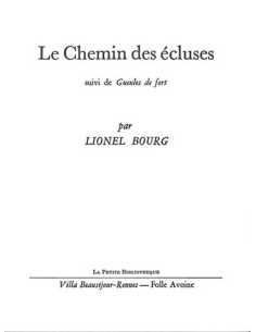 Le chemin des écluses De Lionel Bourg | 9782868101846 |
