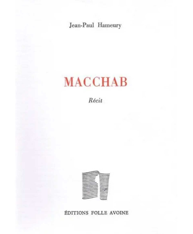 Macchab De Jean-Paul Hameury | 9782868101808 |
