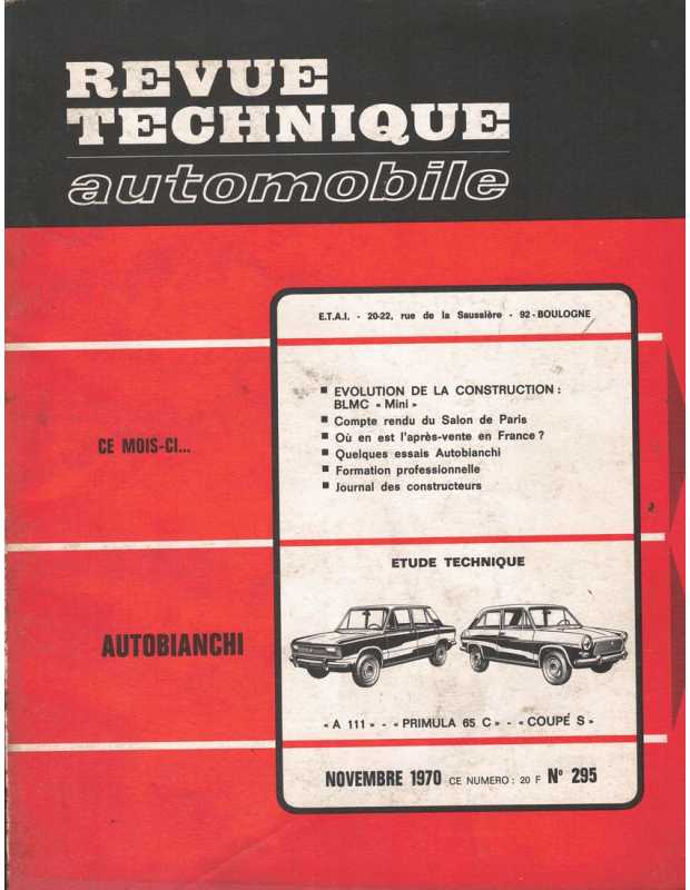 Revue Technique Autobianchi A111 - Primula et Coupé s | RTA 295 |