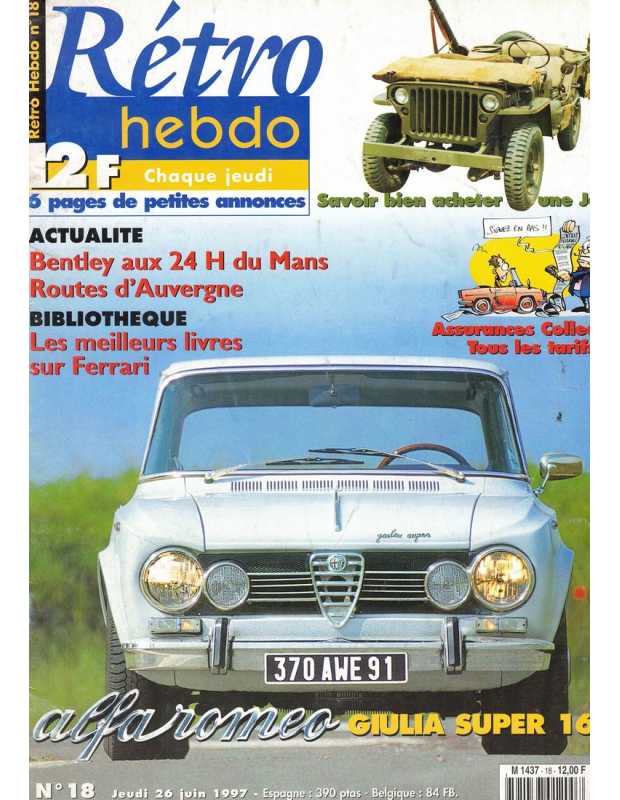 Retro Hebdo Alfa Romeo Giulia Super 1600 | Retro Hebdo 18 |