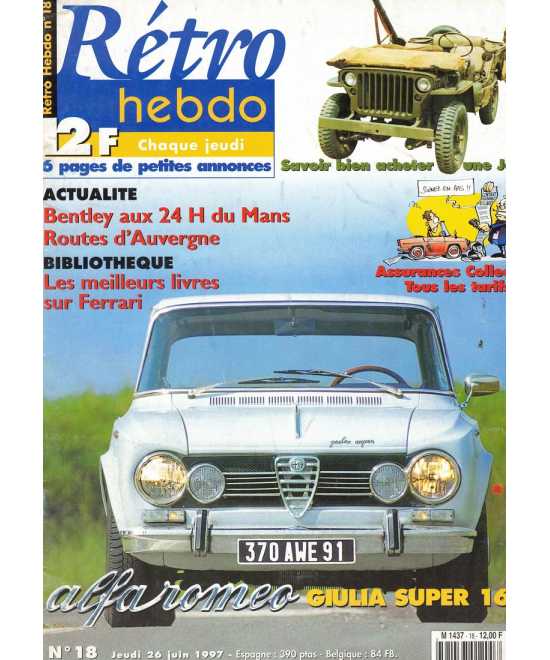 Retro Hebdo Alfa Romeo Giulia Super 1600 | Retro Hebdo 18 |