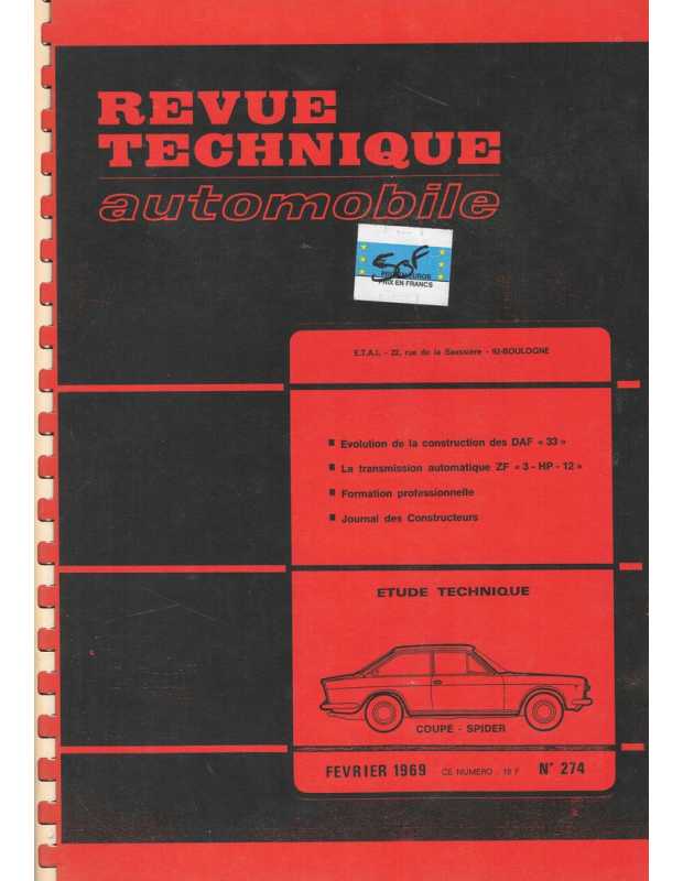 Revue Technique Fiat 124 Sport (Coupé-Spider) | RTA Fiat 124 |