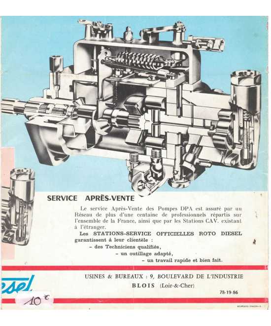 Brochure Pompe Injection distributeur Rotatif Type DPA | Dépliant Injection DPA |