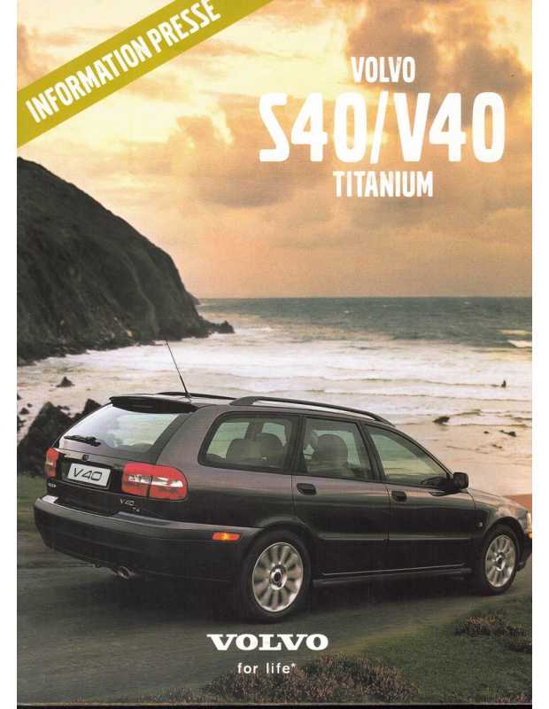 Brochure Presse VOLVO S40 / V40 Titanium + Diapos (2001) Français | Volvo 24 |