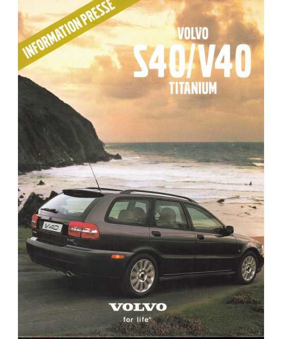 Brochure Presse VOLVO S40 / V40 Titanium + Diapos (2001) Français | Volvo 24 |