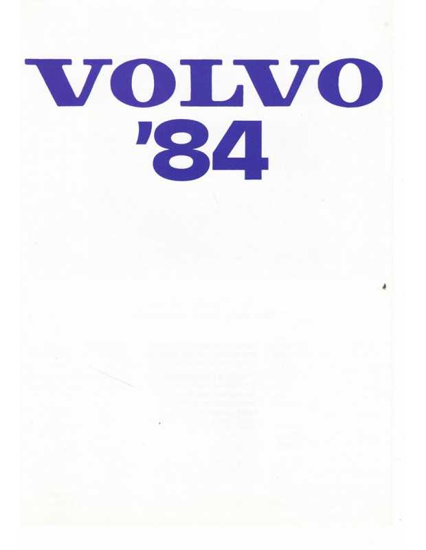 Brochure VOLVO Gamme 1984 (Français) | Volvo 39 |