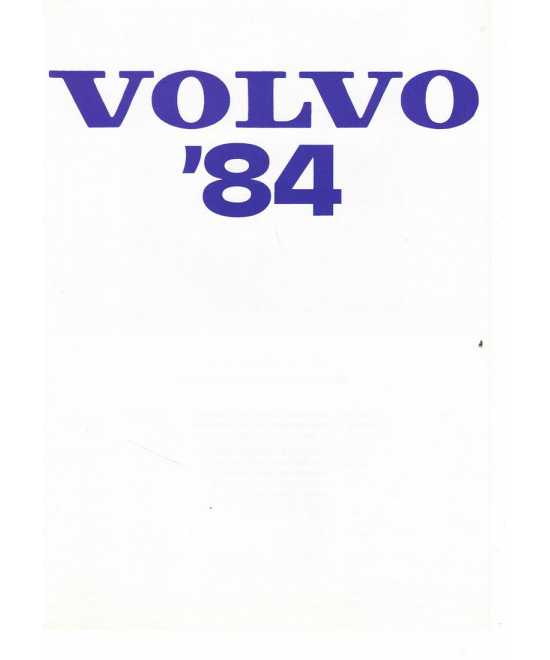 Brochure VOLVO Gamme 1984 (Français) | Volvo 39 |
