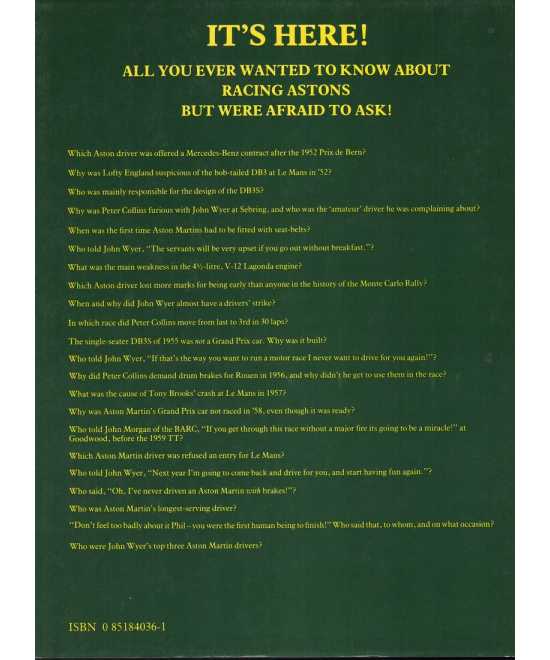 Racing with the David Brown Aston Martins (2Vols) | 9780851840369 |