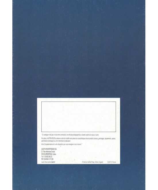 Brochure AUSTIN MAESTRO (1989) 1.3 et MG 2.0i - Français | AUSTIN 6 |