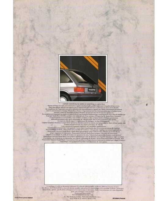 Brochure AUSTIN MAESTRO (1990) 1.3 Spécial, 1.3ls et MG 2.0i | AUSTIN 8 |