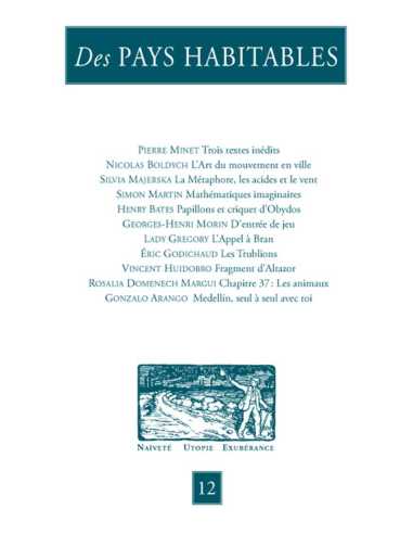 Des PAYS HABITABLES N°12 Naïveté - Utopie - Exubérance (2025) | 9782912753700 |
