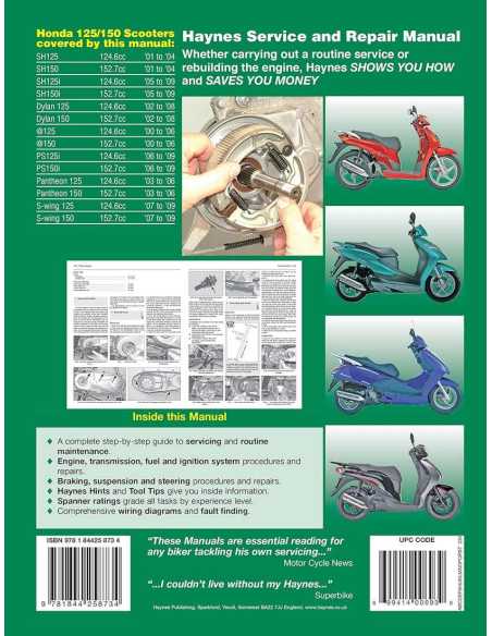 Honda 125 Scooters 2000-2009 Service and Repair Manual | 9781844258734 |
