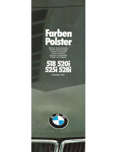 Brochure Teinte et Garnissage BMW 518 / 520i / 525i / 528i (1982) | BMW 110 - Ref: 211 05 03 99 1/82 VM |