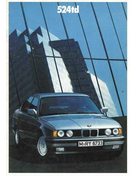 Brochure BMW 524td 115ch (01/1990) Français | BMW 99 - Ref: 0 11 05 02 30 1/90 VM |