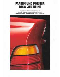 Brochure Teintes et Garnissages BMW Série 3 (316 / 318 / 320 / 325) 1992 | BMW 117 - Ref: 2 11 03 02 99 1/92 VM |