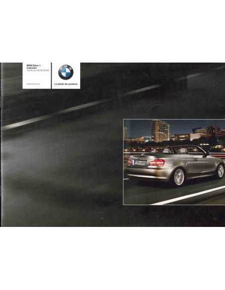 Brochure BMW Série 1 Cabriolet (tarifs et équipements) 2008 | BMW 143 - Ref: 99 98 2 082 131 2/08 |