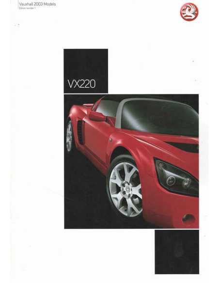 Brochure VAUXHALL VX220 (2003) Anglais | VAUXHALL02 - Ref: VM0203739 |