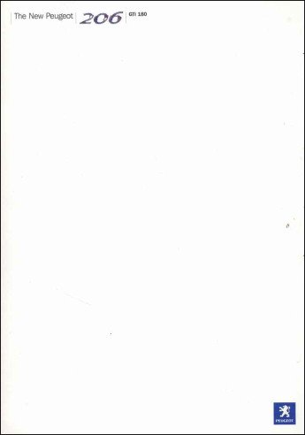 Brochure PEUGEOT 206 GTi 180Cv (2002) Anglais | PEU63 - Ref: MCP2021 |