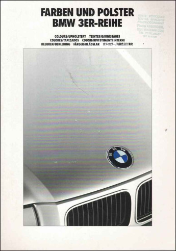 Brochure Teintes et Garnissages BMW Série 3 (316 / 318 / 320 / 325) 1991 | BMW 177 - Ref: 1 11 03 15 99 2/91 VM |