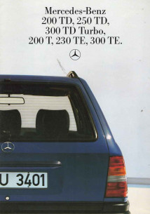 Brochure MERCEDES 200,250 TD et 300 TD Turbo (Allemand) 1985 | MER215 - Ref: MKP 6701.6093.00-00/0885 |