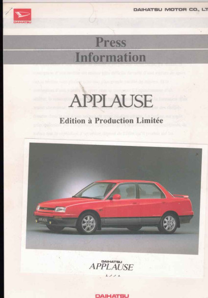 Press Information DAIHATSU APPLAUSE - Francfort 1991 (Français) | DAI06 - Ref: Press APPLAUSE |