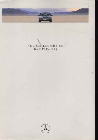 Dépliant / Brochure MERCEDES 300 SD et 300 SE 2.8 (Français) 1992 | MER230 - Ref: VP/KMW 6701.0610.03-00/1092 |
