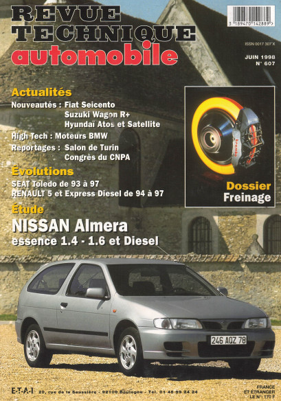 Revue technique Automobile NISSAN Almera Essence 1.4, 1.6 et Diesel | RTA607 |