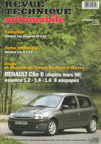 Revue technique Automobile RENAULT Clio 2 Essence | RTA616 |