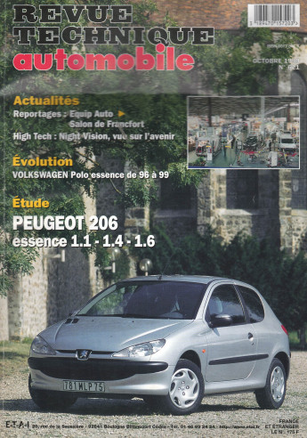 Revue technique Automobile PEUGEOT 206 Essence 1.1-1.4 et 1.6 | RTA621 |