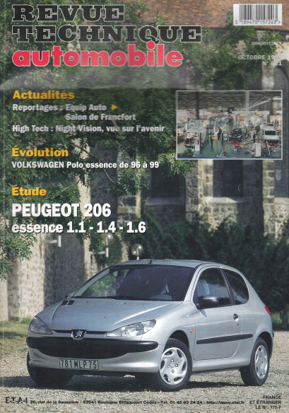 Revue technique Automobile PEUGEOT 206 Essence 1.1-1.4 et 1.6 | RTA621 |