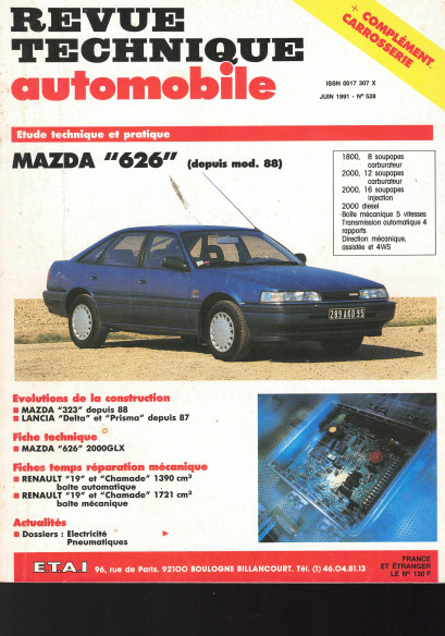 Revue technique Automobile MAZDA 626 Essence et Diesel Depuis 1988 | RTA528 |