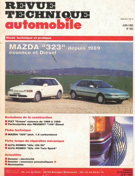 Revue technique Automobile MAZDA 323 Essence et Diesel (3,4 et 5 portes) | RTA552 |