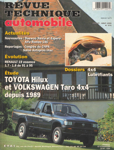 Revue technique Automobile TOYOTA Hilux 2.0l 83ch depuis 1989 | RTA575 |
