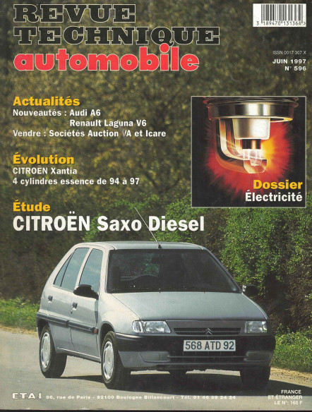 Revue technique Automobile CITROEN Saxo Diesel 58ch (3,5 Portes et Entreprise) | RTA596 |