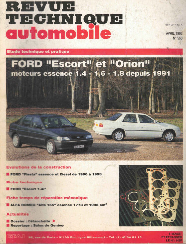 Revue technique Automobile FORD Escort et Orion Van Essence | RTA550 |