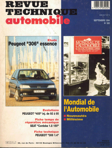 Revue technique Automobile PEUGEOT 306 Essence 3 et 5 portes | RTA565 |
