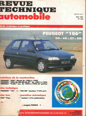 Revue technique Automobile PEUGEOT 106 Version XN - XR - XT et XS | RTA539 |