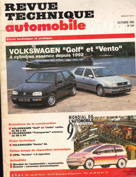 Revue technique Automobile VOLKSWAGEN Golf et Vento Essence (et Gti) | RTA544 |