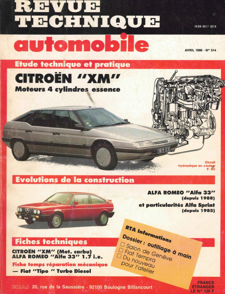 Revue technique Automobile CITROEN XM Essence 4 Cylindres | RTA514 |