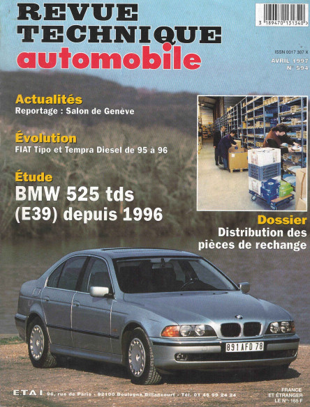 Revue technique Automobile BMW 525 tds (E39) Depuis 1996 | RTA594 |