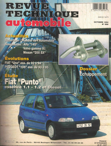 Revue technique Automobile Fiat Punto Essence 1.1 et Diesel | RTA566 |
