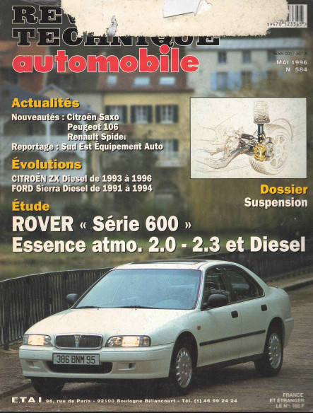 Revue technique Automobile Rover Série 600 Ess. ATMO 2.0, 2.3 et Diesel | RTA584 |
